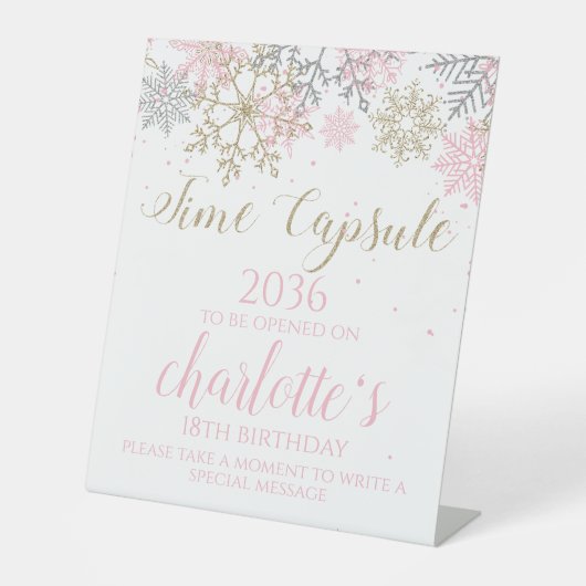 冬のONEderland時間カプセル標識 台座サイン (正面)