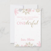 冬のONEderland最初の誕生日サンキューカード サンキューカード (正面)