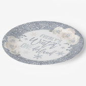 冬のONEderland白と銀のフローラデコール  ペーパープレート (アングル)