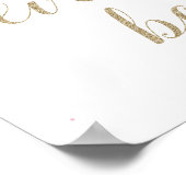 冬のOnederland飲料バーサインピンクと金ゴールド ポスター (角)