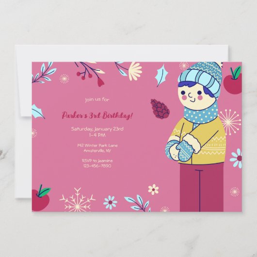 冬のParty招待状 招待状 (正面)