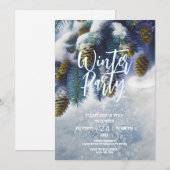 冬のParty招待状, 雪の慶祝 シーズンカード (正面/裏面)
