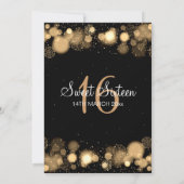 冬のSweet sixteenの誕生会の金ゴールド 招待状 (裏面)