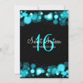 冬のSweet sixteen誕生パーティーターコイズ 招待状 (裏面)