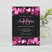 冬のSweet sixteen誕生パーティーピンク 招待状 (スタンド正面)