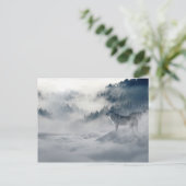 冬はがき中のオオカミ ポストカード (スタンド正面)