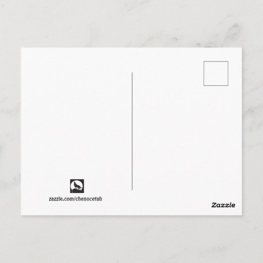 冬はがき中のオオカミ ポストカード (裏面)