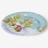 冬はそれを雪クリスマスツリーペンギンの名前 ペーパープレート (アングル)