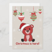 冬はカラフル陽気な動物がクマ シーズンカード (正面/裏面)