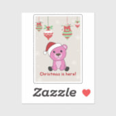 冬はカラフル陽気な動物がクマ シール (シート)