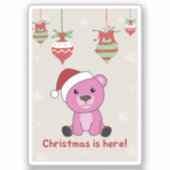 冬はカラフル陽気な動物がクマ シール (正面)