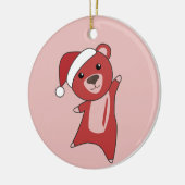 冬はカラフル陽気な動物がクマ セラミックオーナメント (左)