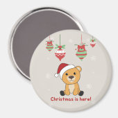 冬はカラフル陽気な動物がクマ マグネット (正面/裏面)