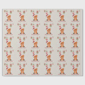 冬はカラフル陽気な動物がクマ ラッピングペーパー (フラット)