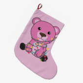 冬はカラフル陽気な動物がクマ ラージクリスマスストッキング (正面 (吊り時))