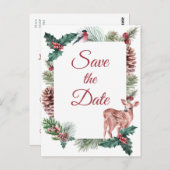 冬はクリスマスの婚約を結婚保存 ポストカード (正面/裏面)