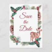 冬はクリスマスの婚約を結婚保存 ポストカード (正面)