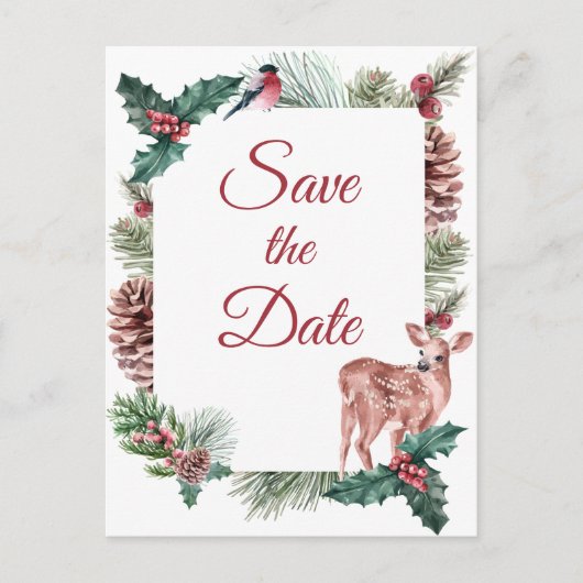 冬はクリスマスの婚約を結婚保存 ポストカード (正面)