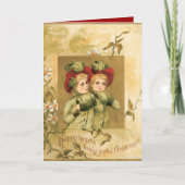 冬はクリスマスカードを結び付けます シーズンカード (正面)