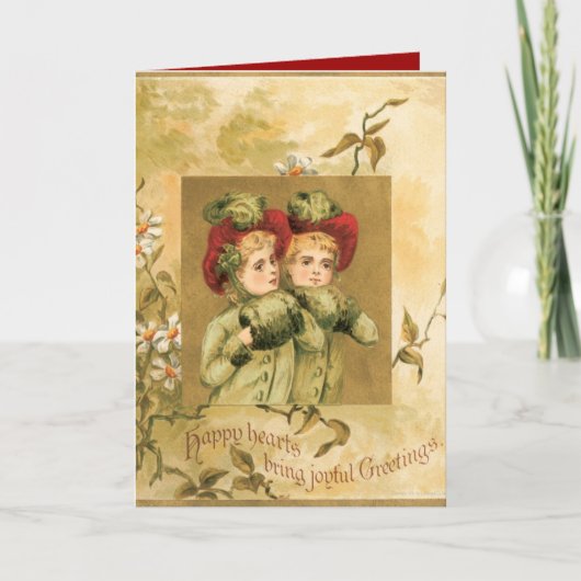 冬はクリスマスカードを結び付けます シーズンカード (正面)