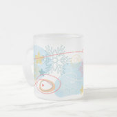 冬はシーズンのスノーフレークマグ フロストグラスマグカップ (正面左)