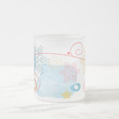 冬はシーズンのスノーフレークマグ フロストグラスマグカップ (中央)