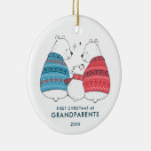 冬はパーソナライズされた祖父母として第一クリスマス セラミックオーナメント (右)