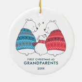 冬はパーソナライズされた祖父母として第一クリスマス セラミックオーナメント (裏面)