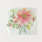 冬はピンクの咲くポインセチア|の咲きます タペストリー (正面(横))