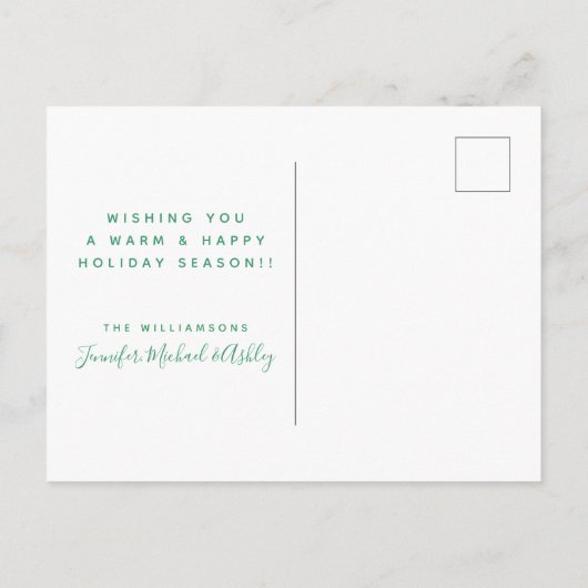 冬はピンクの咲くポインセチア|の咲きます ポストカード (裏面)