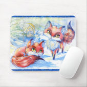 冬はマウスパッドを孤色に変色させます マウスパッド (マウス)