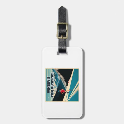 冬はランニングの ラゲッジタグ (正面縦)