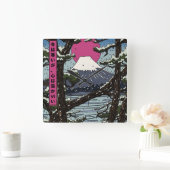 冬は寒いがハートは暖かい スクエア壁時計 (ホーム)