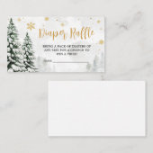 冬は寒い外の赤ちゃんシャワーおむつラッフル エンクロージャーカード (正面/裏面)