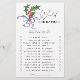 冬は彼女はむしろブライダルシャワーゲーム