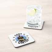 冬は心地よい、かわいいフクロウ コースター (右側)