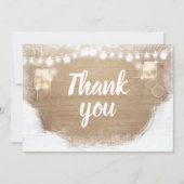 冬は感謝してい木素朴雪シャワー誕生日 サンキューカード (正面)