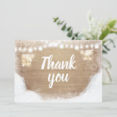 冬は感謝してい木素朴雪シャワー誕生日 サンキューカード (スタンド正面)