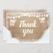 冬は感謝してい木素朴雪シャワー誕生日 サンキューカード (正面/裏面)