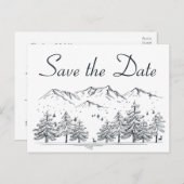 冬は日付の山の結婚婚約を保存 ポストカード (正面/裏面)