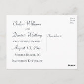 冬は日付の山の結婚婚約を保存 ポストカード (裏面)