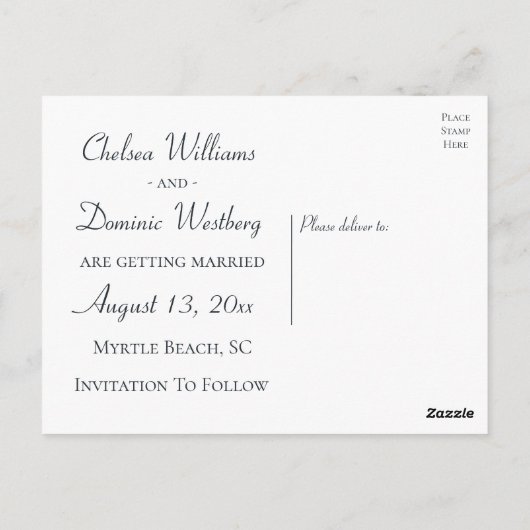 冬は日付の山の結婚婚約を保存 ポストカード (裏面)