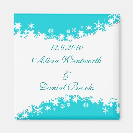 冬は日付マグネットを保存 マグネット (正面)