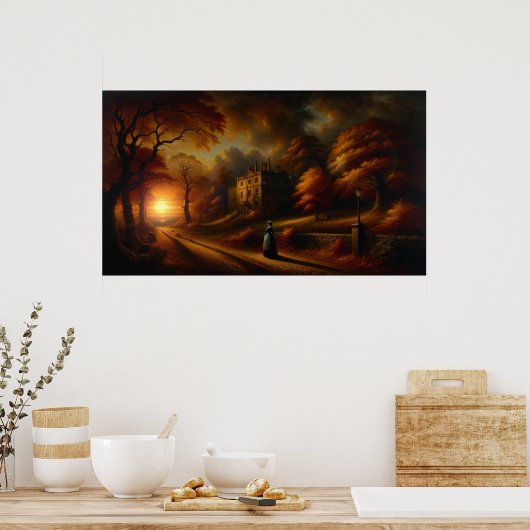 「冬は来の絵画ヴィンテージ ポスター (キッチン)