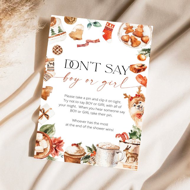 冬は男の子または女の子の赤ちゃんシャワーゲームと言わない (クリエイターアップロード済み)