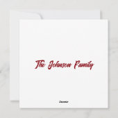 冬は赤いマグカップにクリーム熱コーヒーを泡立てた シーズンカード (裏面)