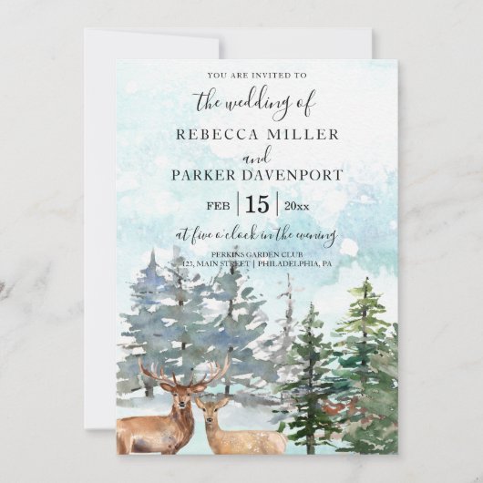 冬は雪の降る招きに遭う 招待状 (正面)