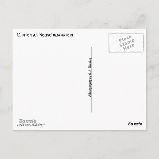 冬はNeuschwanstein城 ポストカード (裏面)