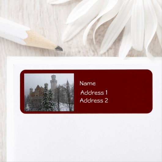 冬はNeuschwanstein城 ラベル (インサイチュ)