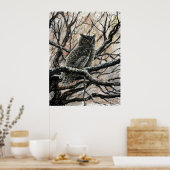 冬ふくろう ポスター (キッチン)